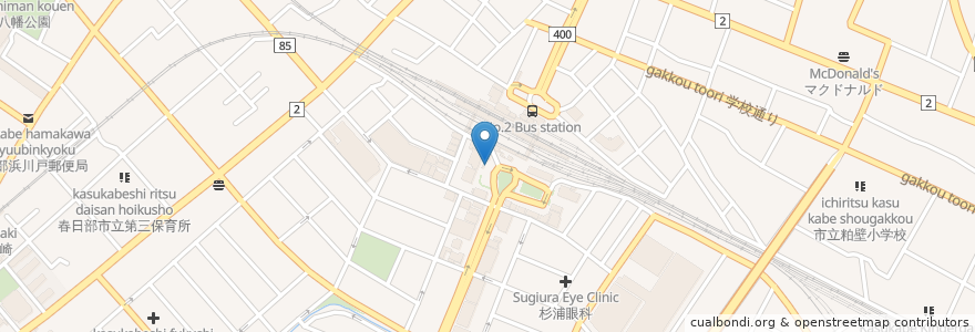 Mapa de ubicacion de 春日部駅西口 en Japão, 埼玉県, 春日部市.