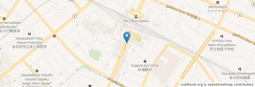 Mapa de ubicacion de 埼玉りそな銀行 春日部西口支店 en 일본, 사이타마현, 春日部市.