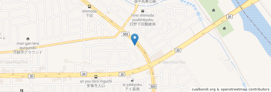 Mapa de ubicacion de ENEOS 日野万願寺SS en Япония, Токио, Хино.