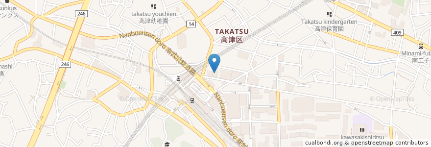 Mapa de ubicacion de みずほ銀行 en Jepun, 神奈川県, 川崎市, 高津区.