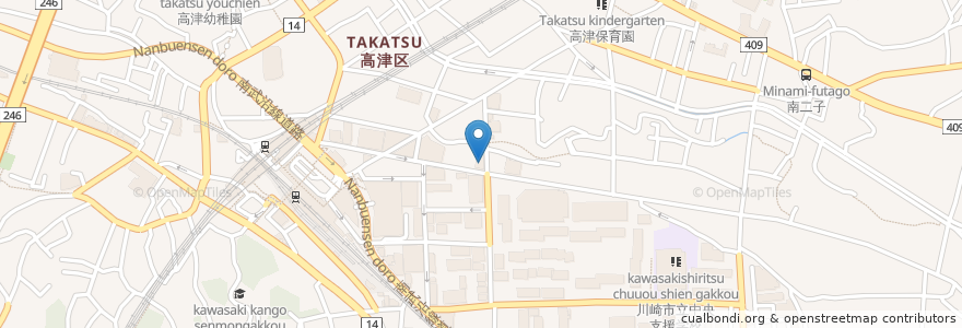 Mapa de ubicacion de いろはにほへと en 日本, 神奈川県, 川崎市, 高津区.