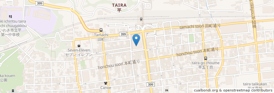 Mapa de ubicacion de いわき産業創造館 en اليابان, فوكوشيما, いわき市.