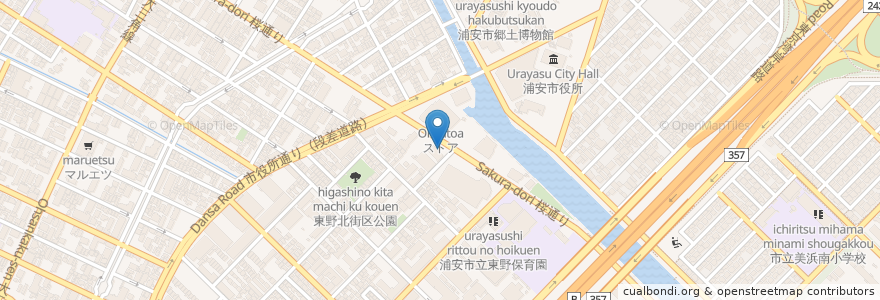 Mapa de ubicacion de ジョナサン en Japão, 千葉県, 浦安市.