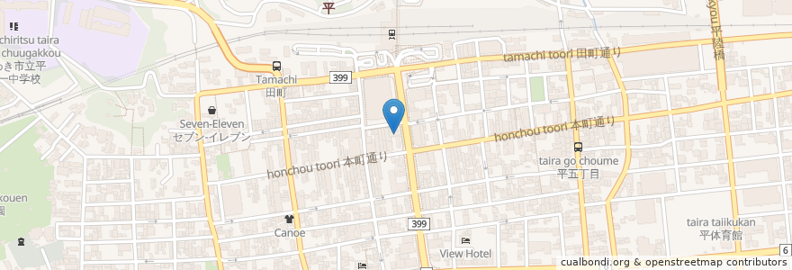 Mapa de ubicacion de いわきタウン形成外科クリニック en 日本, 福島県, いわき市.