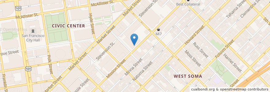 Mapa de ubicacion de City Beer Store en Amerika Birleşik Devletleri, Kaliforniya, San Francisco, San Francisco.