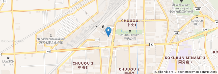 Mapa de ubicacion de 三菱UFJ銀行 en Japonya, 神奈川県, 海老名市.