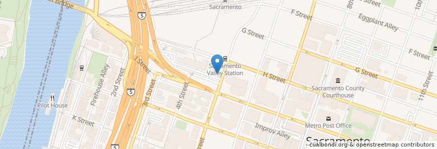 Mapa de ubicacion de Starbucks en Amerika Birleşik Devletleri, Kaliforniya, Sacramento County, Sacramento.