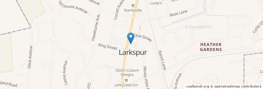 Mapa de ubicacion de Larkspur Fire Department en United States, California, Marin County, Larkspur.