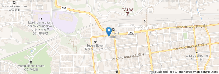Mapa de ubicacion de たまち薬局 en Japonya, 福島県, いわき市.