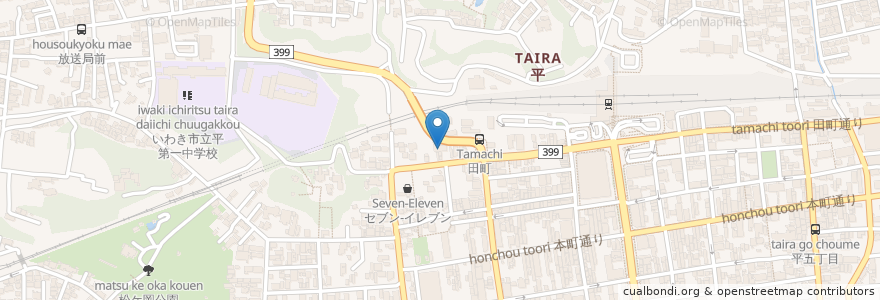 Mapa de ubicacion de 東進衛星予備校 en ژاپن, 福島県, いわき市.