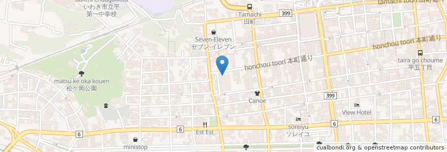 Mapa de ubicacion de La Parija en 日本, 福島県, いわき市.