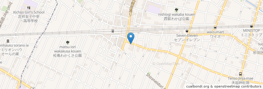 Mapa de ubicacion de ココカラファイン en 日本, 東京都, 杉並区.