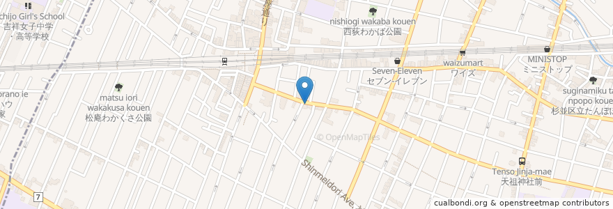 Mapa de ubicacion de 茜調剤薬局 en 日本, 東京都, 杉並区.