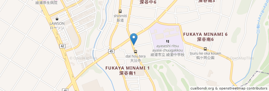 Mapa de ubicacion de しぶや食堂 en Japon, Préfecture De Kanagawa, 綾瀬市.