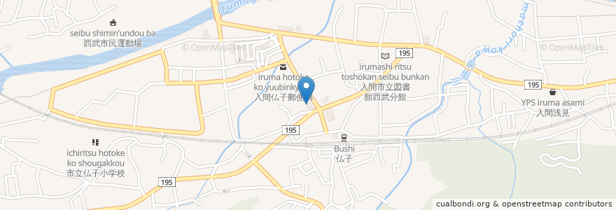 Mapa de ubicacion de 飯能信用金庫 仏子支店 en Япония, Сайтама, Ирума.