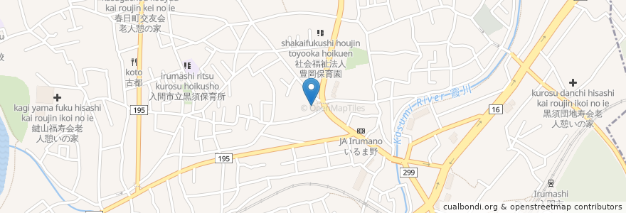 Mapa de ubicacion de 飯能信用金庫 黒須支店 en Japan, Präfektur Saitama, 入間市.