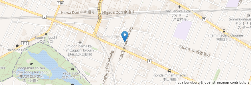 Mapa de ubicacion de タイムズ吉祥寺南町第16 en 日本, 東京都, 武蔵野市.