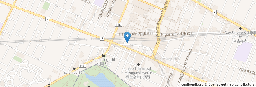 Mapa de ubicacion de すし処 浜 en Japón, Tokio, Musashino.