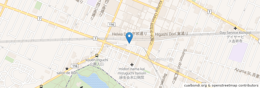 Mapa de ubicacion de すずめのおやど en Japón, Tokio, Musashino.