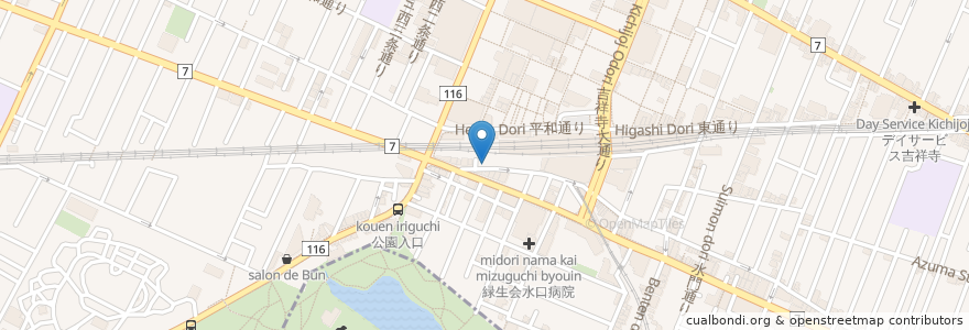 Mapa de ubicacion de 田舎料理 千尋 en Japonya, 東京都, 武蔵野市.