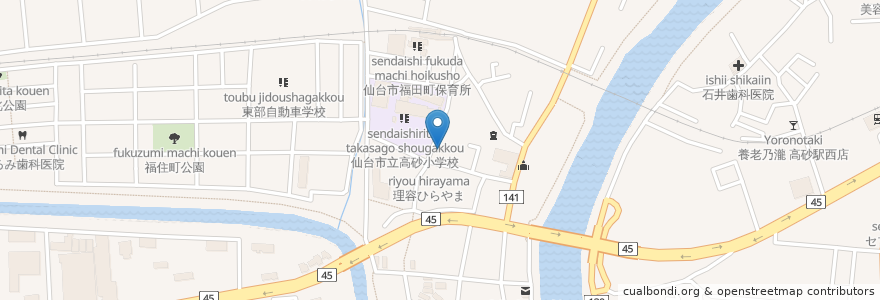 Mapa de ubicacion de みやぎの眼科 en Япония, Мияги, 仙台市, 宮城野区.