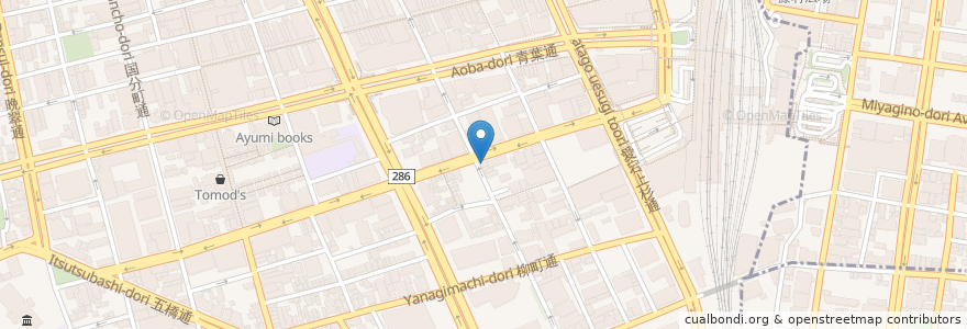 Mapa de ubicacion de 泰陽楼 en Japan, Präfektur Miyagi, 仙台市, 青葉区.