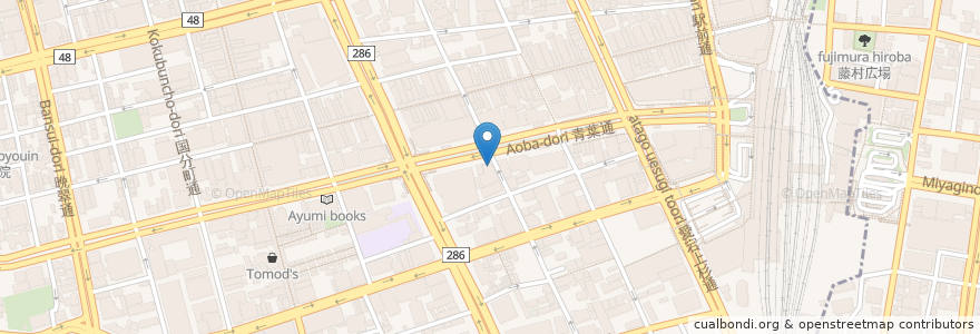 Mapa de ubicacion de 三井住友信託銀行 en Japan, Präfektur Miyagi, 仙台市, 青葉区.