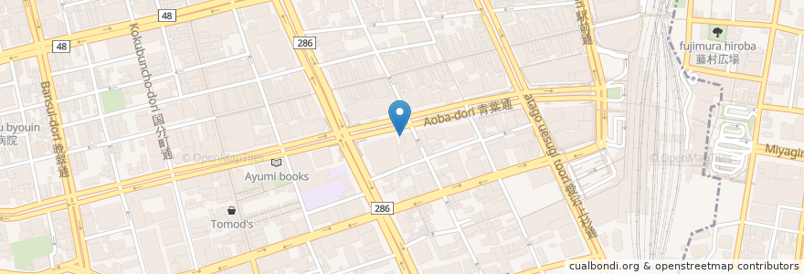 Mapa de ubicacion de モリス薬局 en 日本, 宮城県, 仙台市, 青葉区.