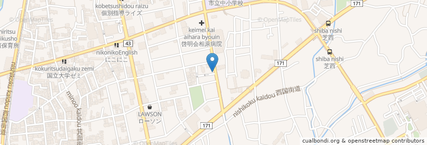 Mapa de ubicacion de はなの木 en Japan, 大阪府, 箕面市.