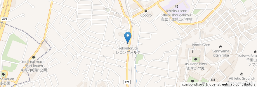 Mapa de ubicacion de レコンフォルテ en 日本, 大阪府, 吹田市.