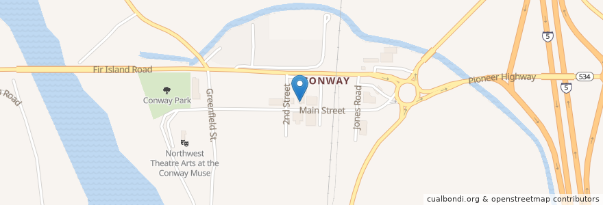 Mapa de ubicacion de Conway Pub & Eatery en アメリカ合衆国, ワシントン州, Skagit County.