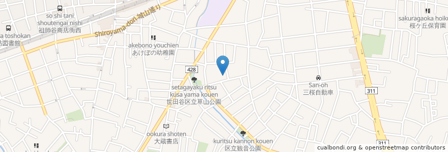 Mapa de ubicacion de 三峯神社 en Japan, 東京都, 世田谷区.
