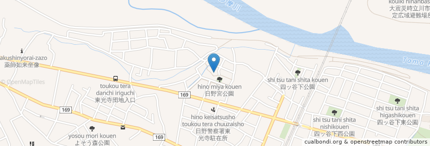 Mapa de ubicacion de 日野宮神社 en اليابان, 東京都, 日野市.