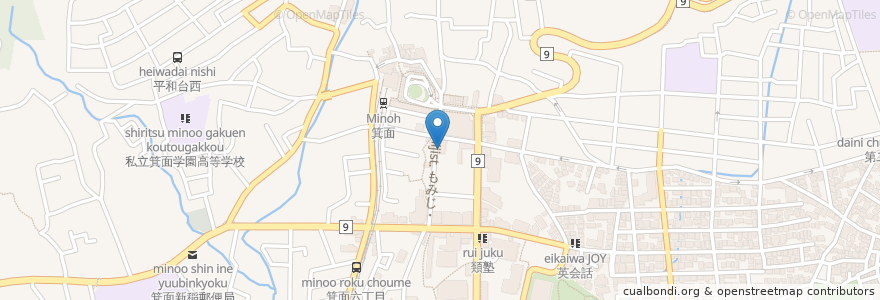 Mapa de ubicacion de SHIROKIYA en Japan, Osaka Prefecture, Minoh.