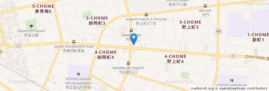 Mapa de ubicacion de 幸楽苑 en Japan, 東京都, 青梅市.