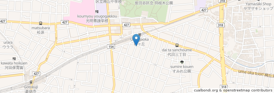 Mapa de ubicacion de 寿司の美登利総本店 本館 en ژاپن, 東京都, 世田谷区.