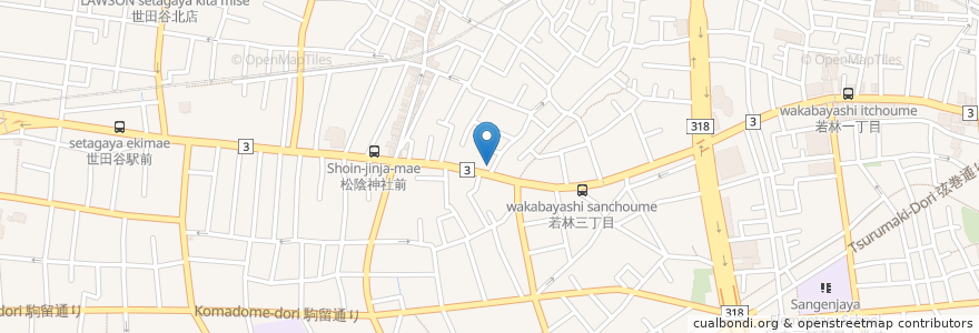 Mapa de ubicacion de 田島歯科クリニック en Japon, Tokyo, 世田谷区.