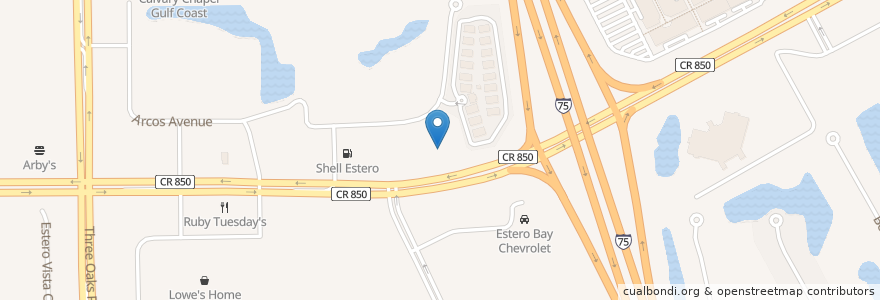 Mapa de ubicacion de Rib City en Amerika Syarikat, Florida, Lee County.