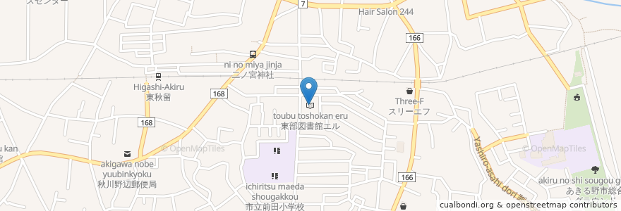 Mapa de ubicacion de 東部図書館エル en 日本, 东京都/東京都, あきる野市.