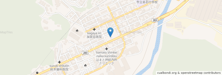 Mapa de ubicacion de かっぱ寿司釜石店 en 日本, 岩手県, 釜石市.