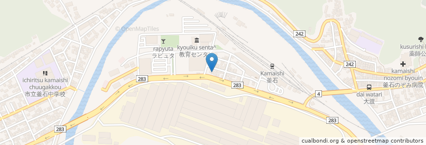 Mapa de ubicacion de 中村屋 en اليابان, 岩手県, 釜石市.