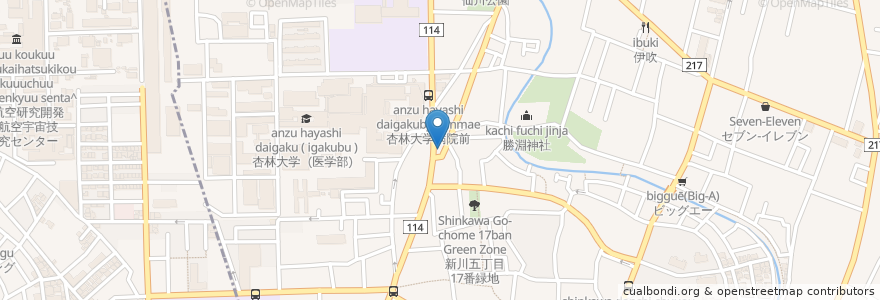 Mapa de ubicacion de ヘベルケ en Japonya, 東京都, 三鷹市.
