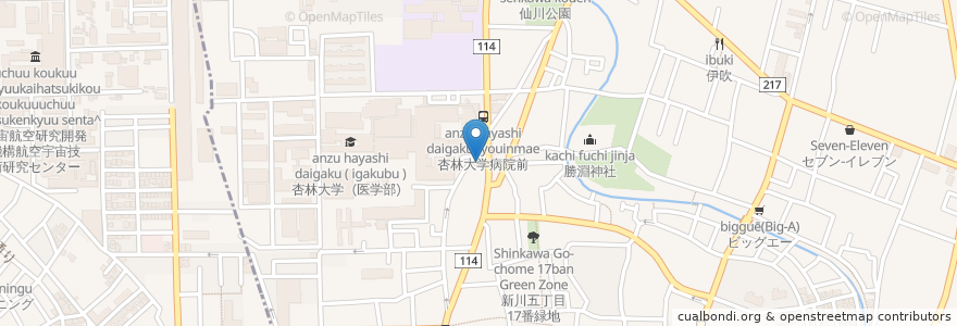Mapa de ubicacion de ミネ薬局 en Japón, Tokio, Mitaka.