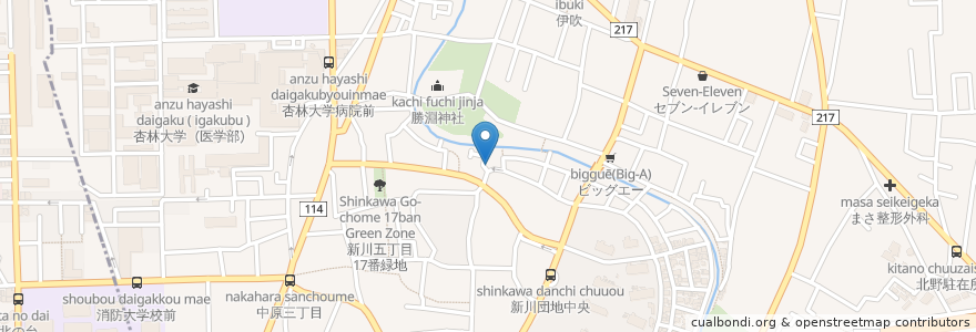 Mapa de ubicacion de 光安歯科医院 en Japão, Tóquio, 三鷹市.
