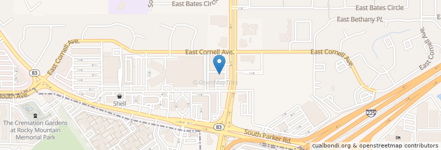 Mapa de ubicacion de Night Shift Saloon en Amerika Syarikat, Colorado, Arapahoe County, Aurora.