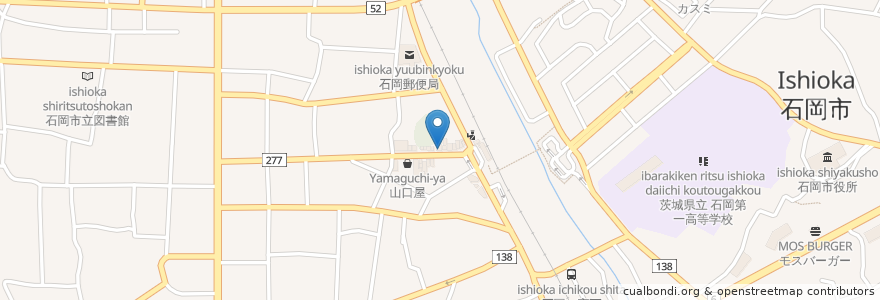 Mapa de ubicacion de 石岡カフェ en Japon, Préfecture D'Ibaraki, 石岡市.