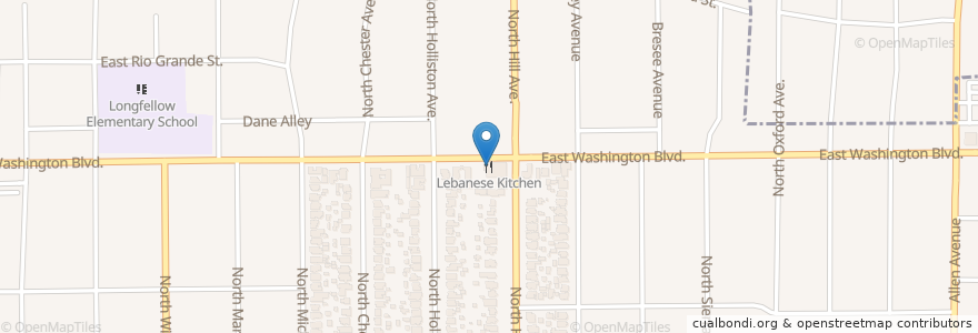 Mapa de ubicacion de Bacchus' Kitchen en 美利坚合众国/美利堅合眾國, 加利福尼亚州/加利福尼亞州, 洛杉矶县, Pasadena.