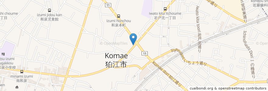 Mapa de ubicacion de 狛江市 en 일본, 도쿄도, 狛江市.