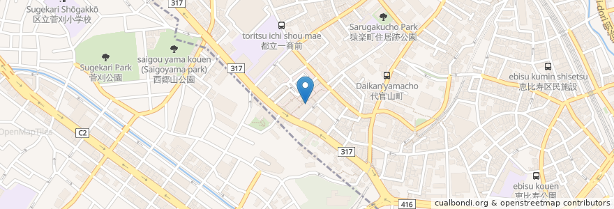 Mapa de ubicacion de スターバックス en Japan, 東京都, 目黒区.