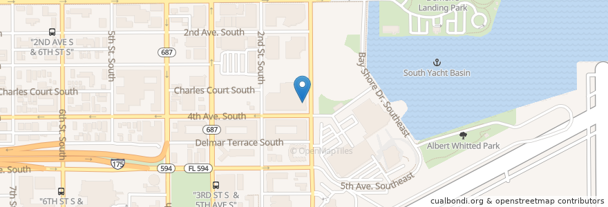 Mapa de ubicacion de Starbucks en 미국, 플로리다주, Pinellas County, St. Petersburg.